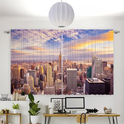 Fotovorhang "Sunset New York City Skyline"