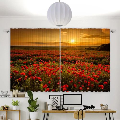 Fotovorhang "Mohnblumen Feld"
