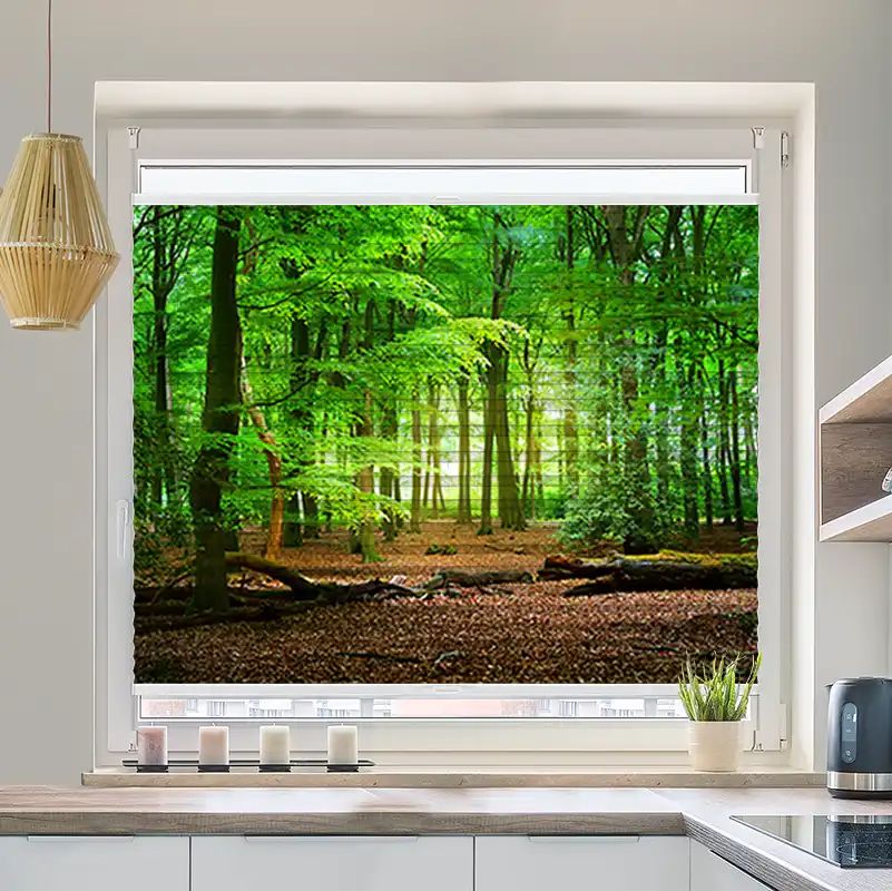 Foto Wabenplissee "Wald Laub"