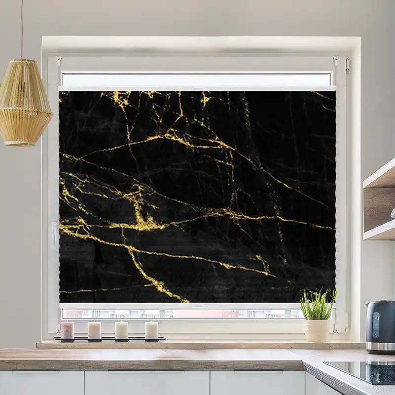 Foto Wabenplissee "Schwarz Goldener Hintergrund"