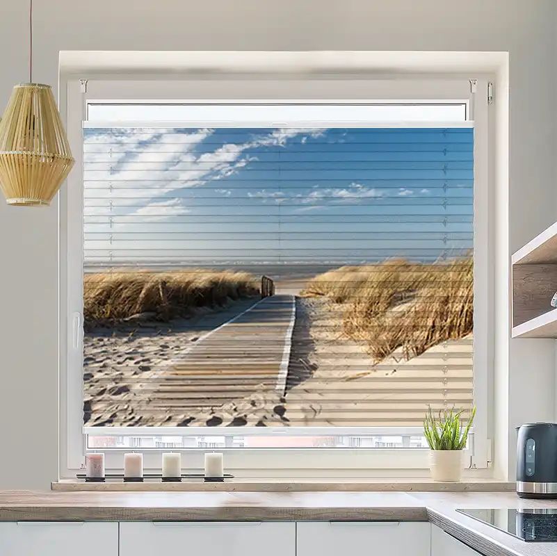 Foto Wabenplissee "Nordsee Strand Langeoog"