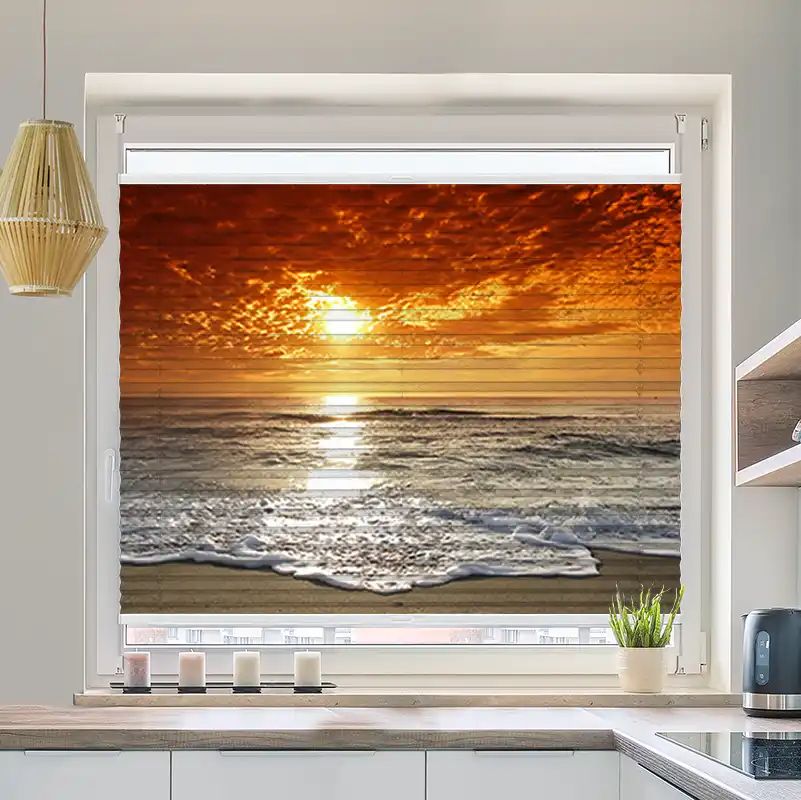 Foto Wabenplissee "Meer Sonnenuntergang"