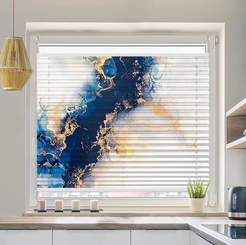 Foto Wabenplissee "Abstrakte Kunst Marmortinte"
