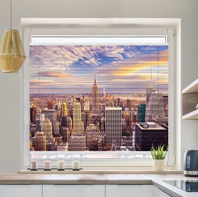 Foto Wabenplissee "Sunset New York City Skyline"