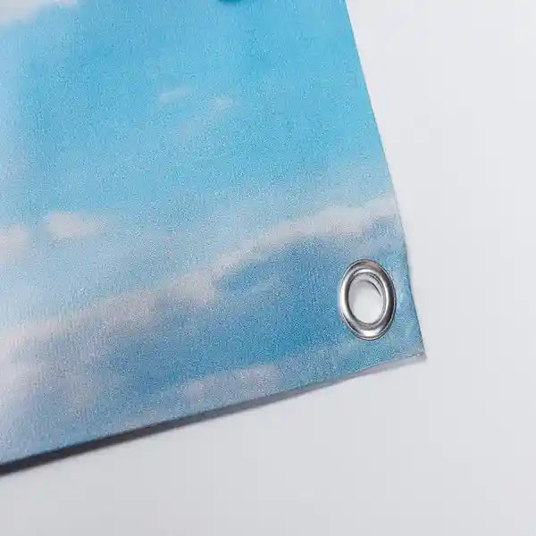 PVC - Meshplane einseitig bedruckt, 100 x 50 cm, Kanten umsäumt, Ösen ringsum PVC - Meshplane einseitig bedruckt, 100 x 50 cm, Kanten umsäumt, Ösen ringsum